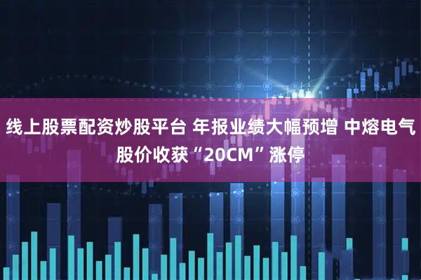 线上股票配资炒股平台 年报业绩大幅预增 中熔电气股价收获“20CM”涨停